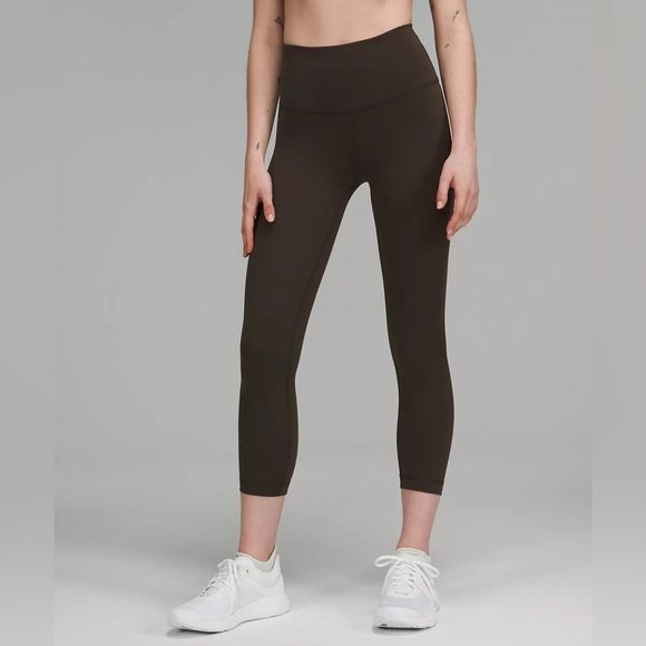 Lululemon Wunder Train Crop Leggings Dark Olive - Picture 3 of 16